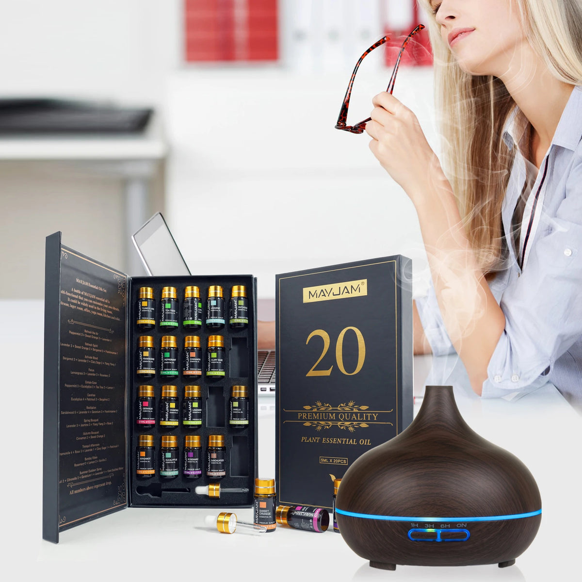 Mayjam Pure Essential Oils Set For Home Aromatherapy Diffusers