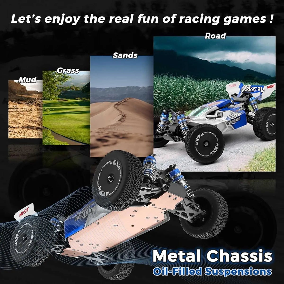 Wltoys 4WD Off Road RC Electric Dirt Bike Adult Racing