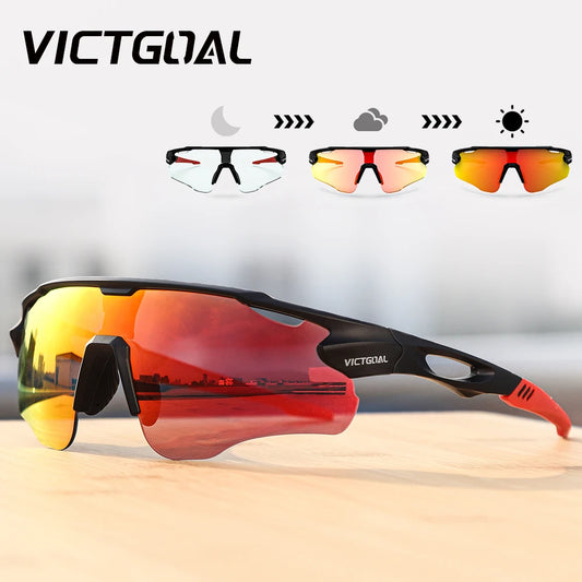 Victgoal Photochromic Cycling Sunglasses UV400 Protection Windproof TR90 Frames