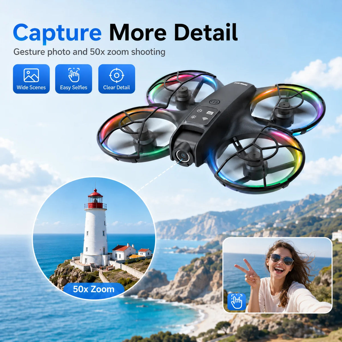 ZNLYRION K200MAX Mini Drone With Adjustable Camera And Brushless Motor