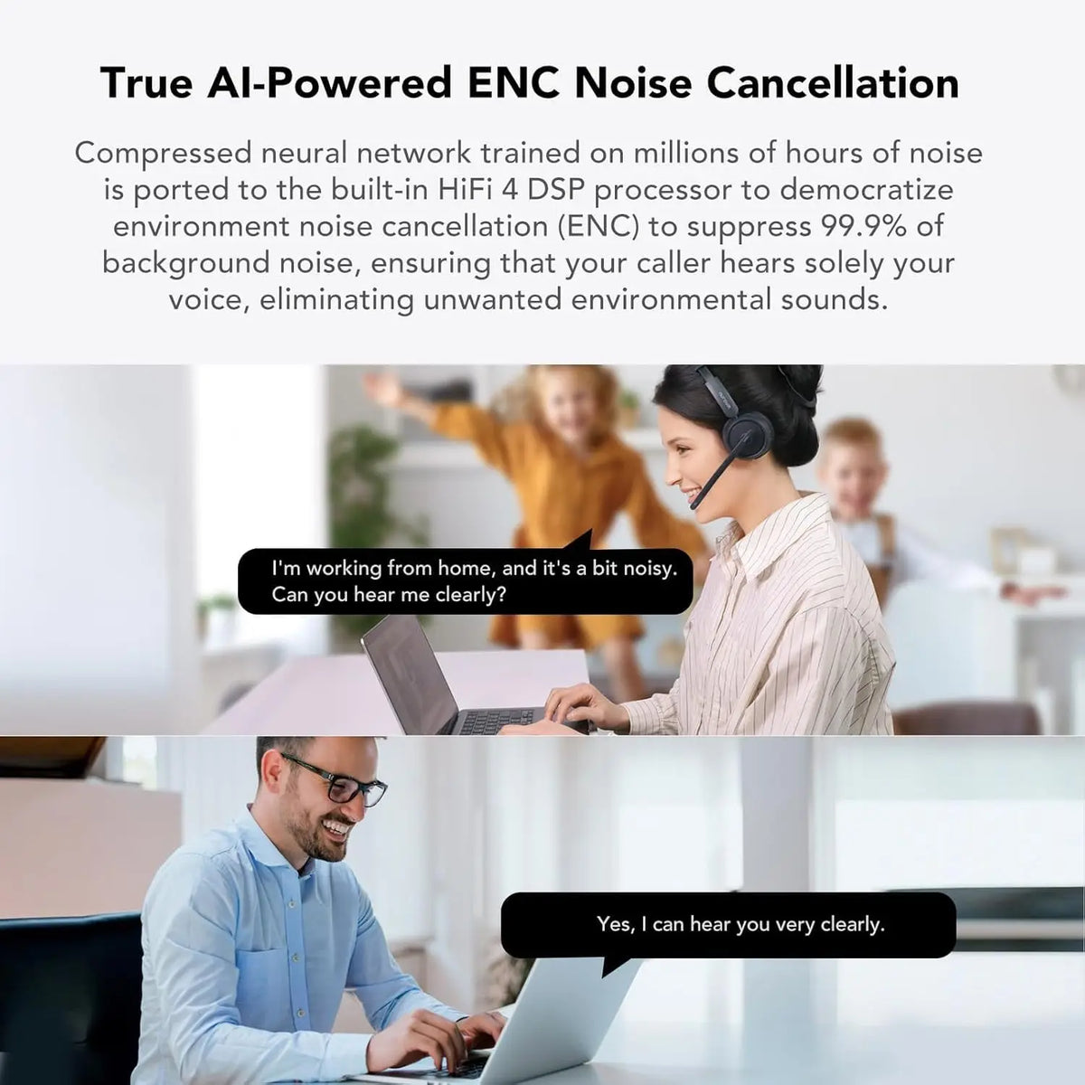 Nuroum Wireless Bluetooth Headset With Active Noise Cancellation Mic