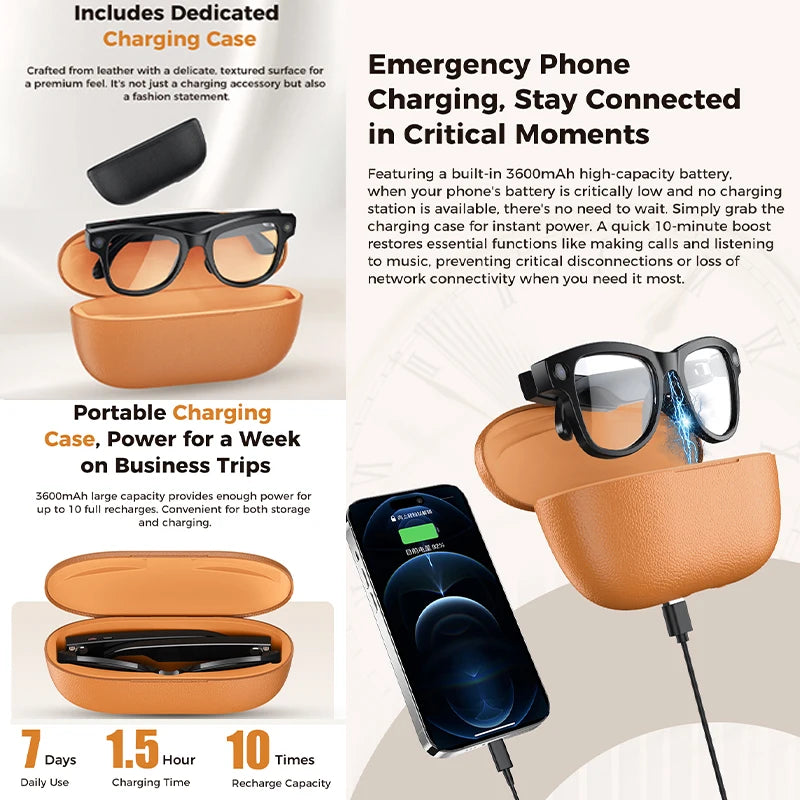 Yaocx AI Smart Glasses Featuring 32Gb Memory And 800W Camera