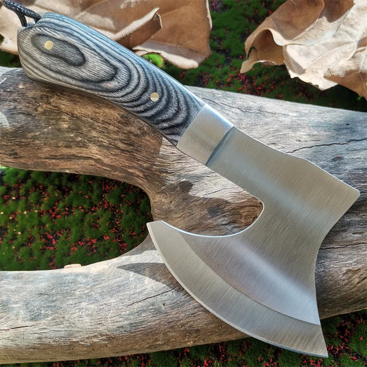 Doom Blade Stainless Steel Wood Handle Survival Camping Axe