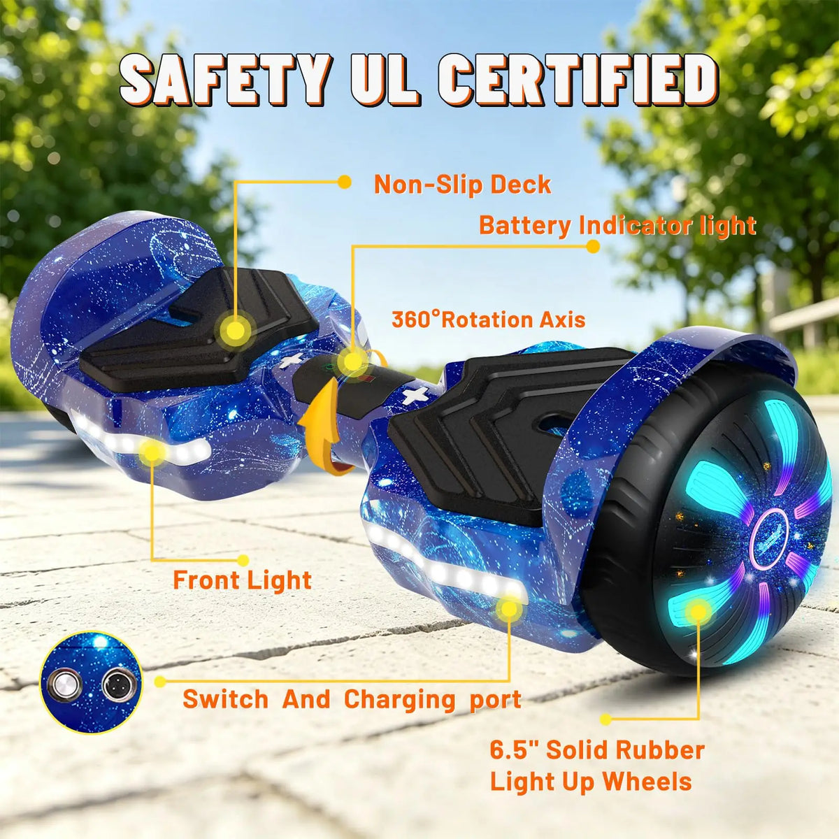 Simate All Terrain Self Balancing Electric Scooter With Bluetooth