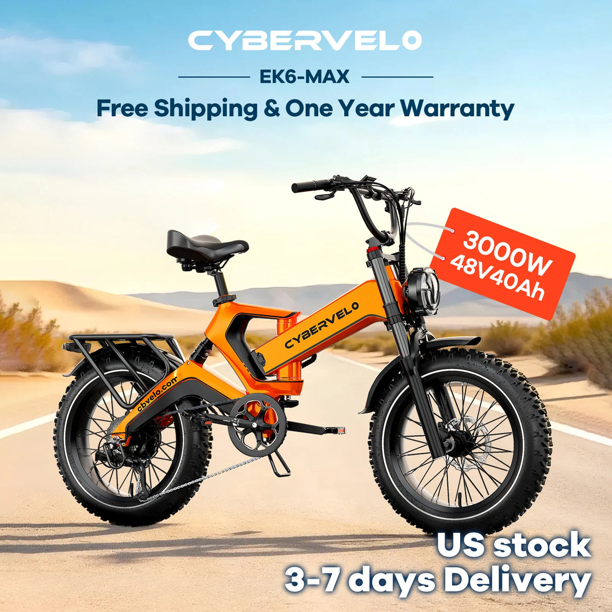 CBVELO Ek6 Fat Tire Electric Bike With 48V Lithium Battery