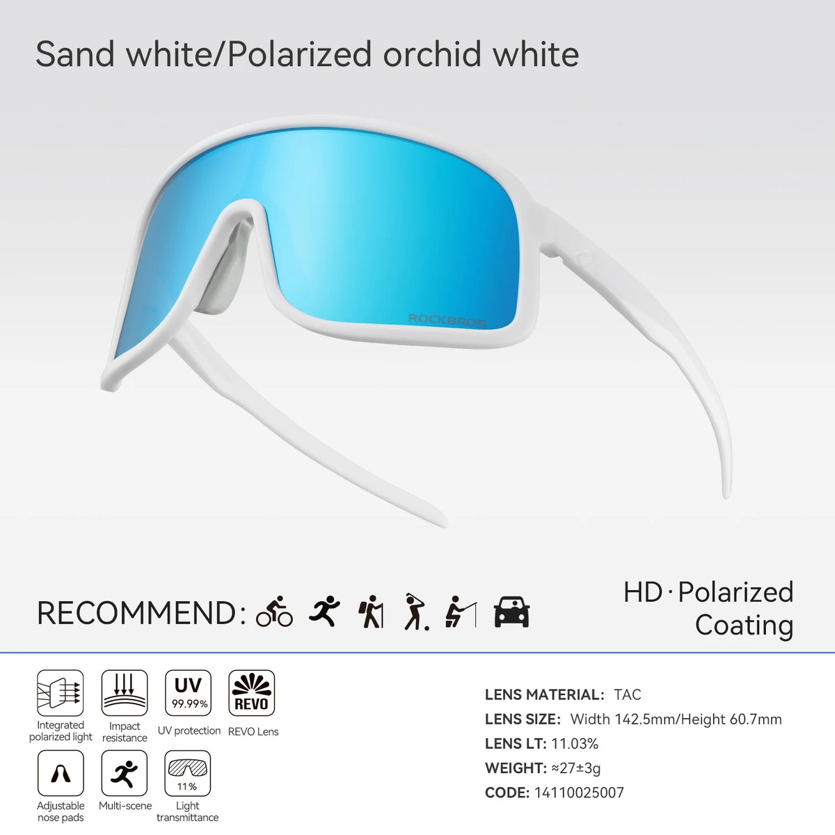 Rockbros Polarized Cycling Sunglasses UV400 Outdoor Sports Eyewear
