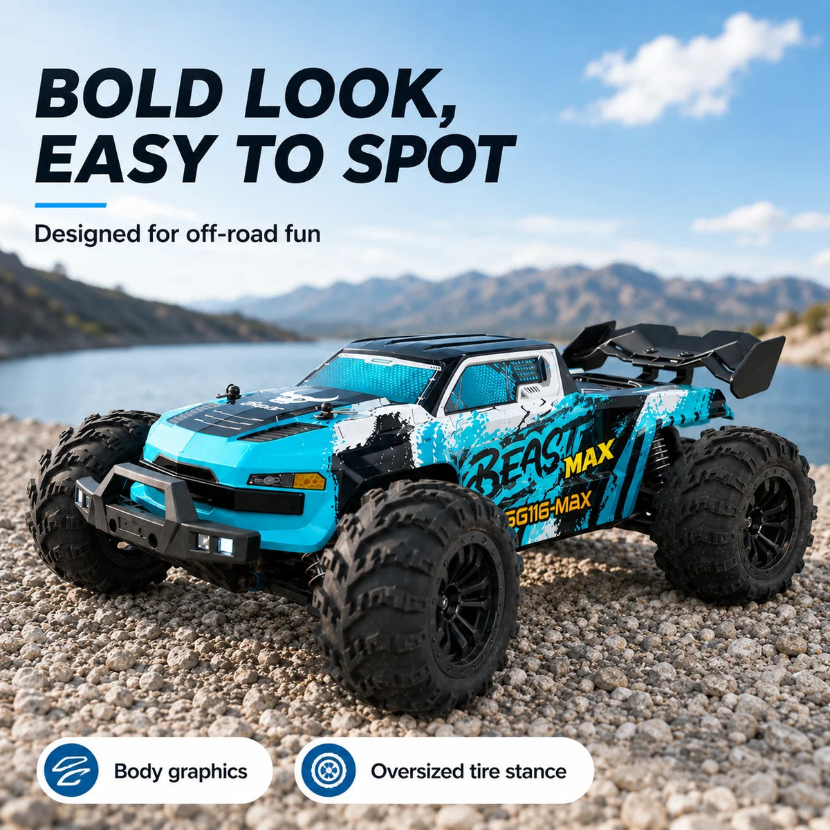 ZNLYRION RC Buggy Four Wheel Drive Off Road Racing Truck