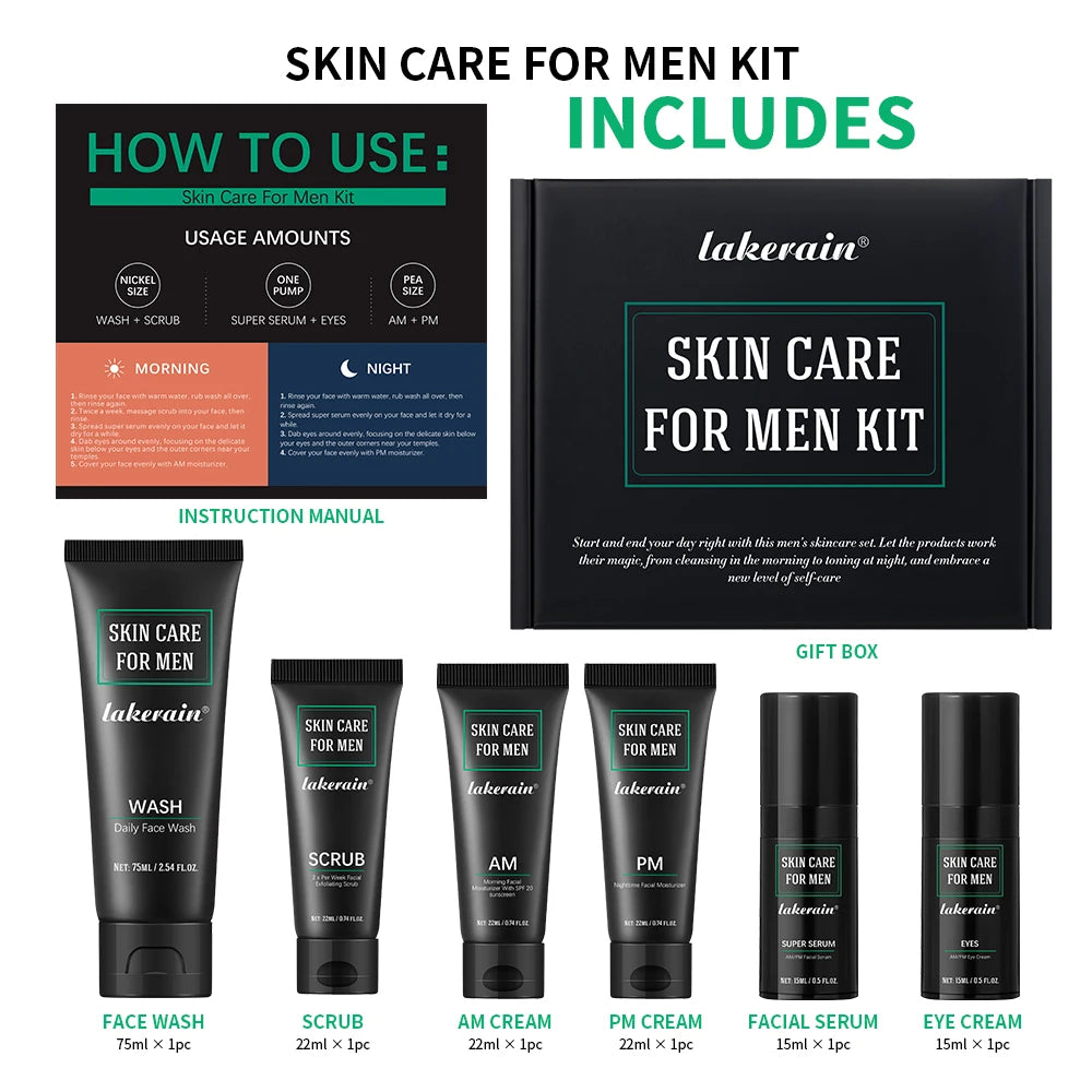 Lakerain Men Hydrating Face Sunscreen Oil Control Moisturizer Set