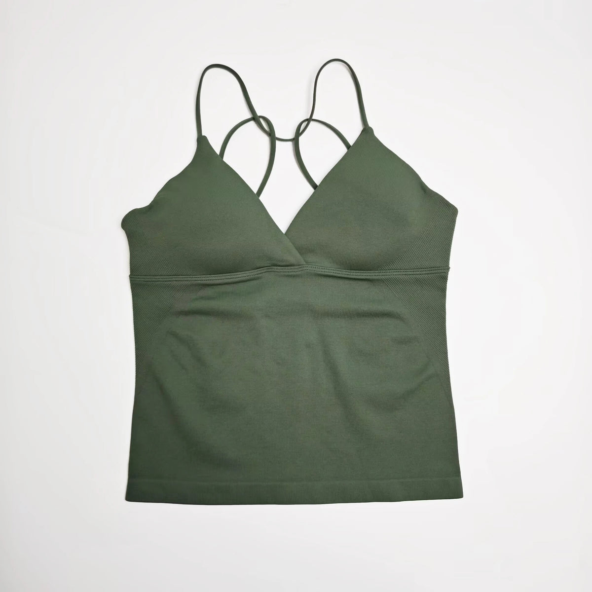 NCLAGEN Women Seamless Twist Front Longline Yoga Fitness Tank Top