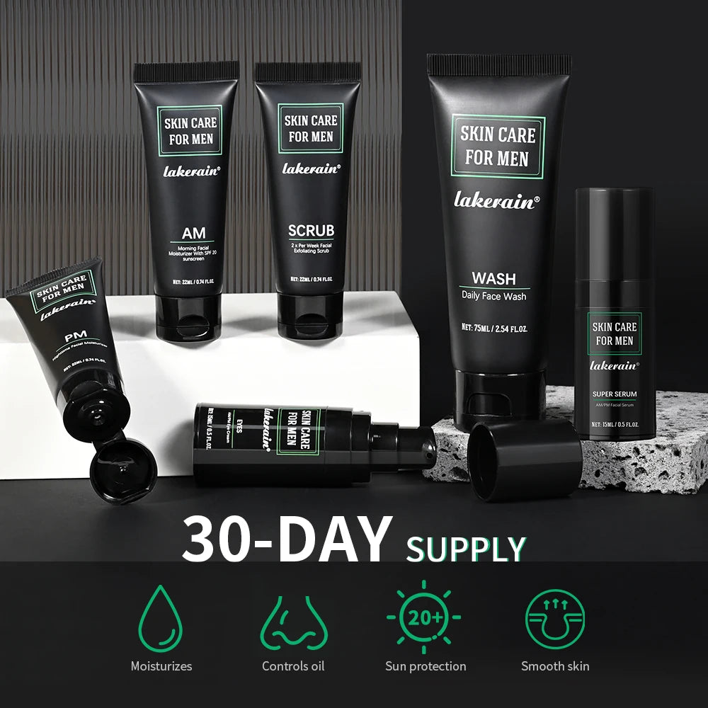 Lakerain Men Hydrating Face Sunscreen Oil Control Moisturizer Set