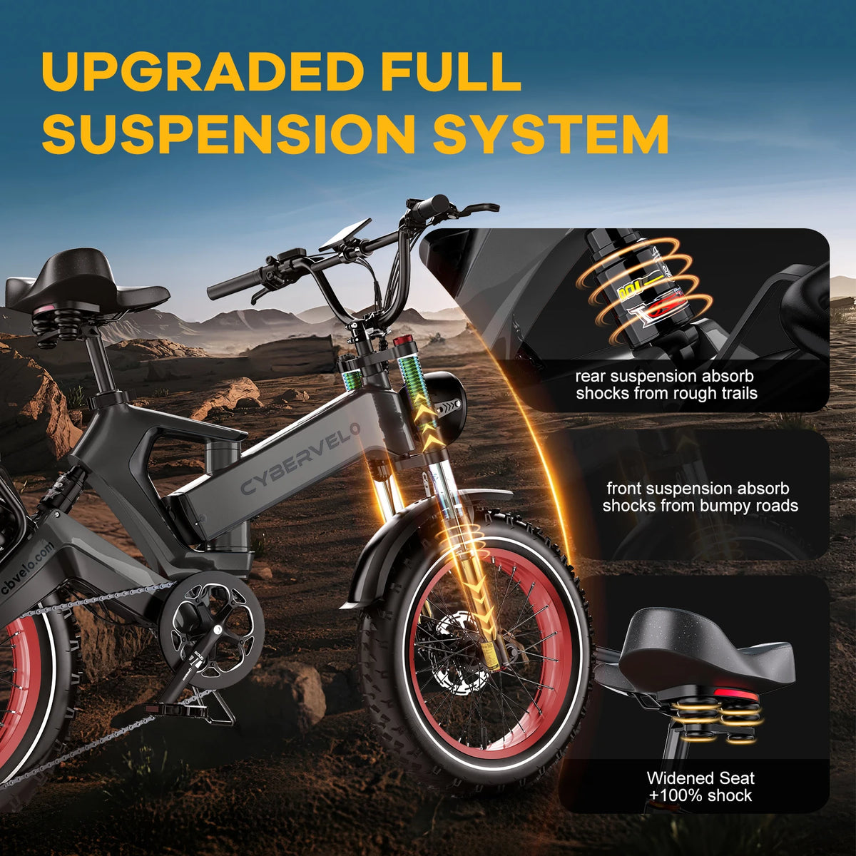 Cybervelo Foldable Electric Bike With 2000W Motor And 48V Battery