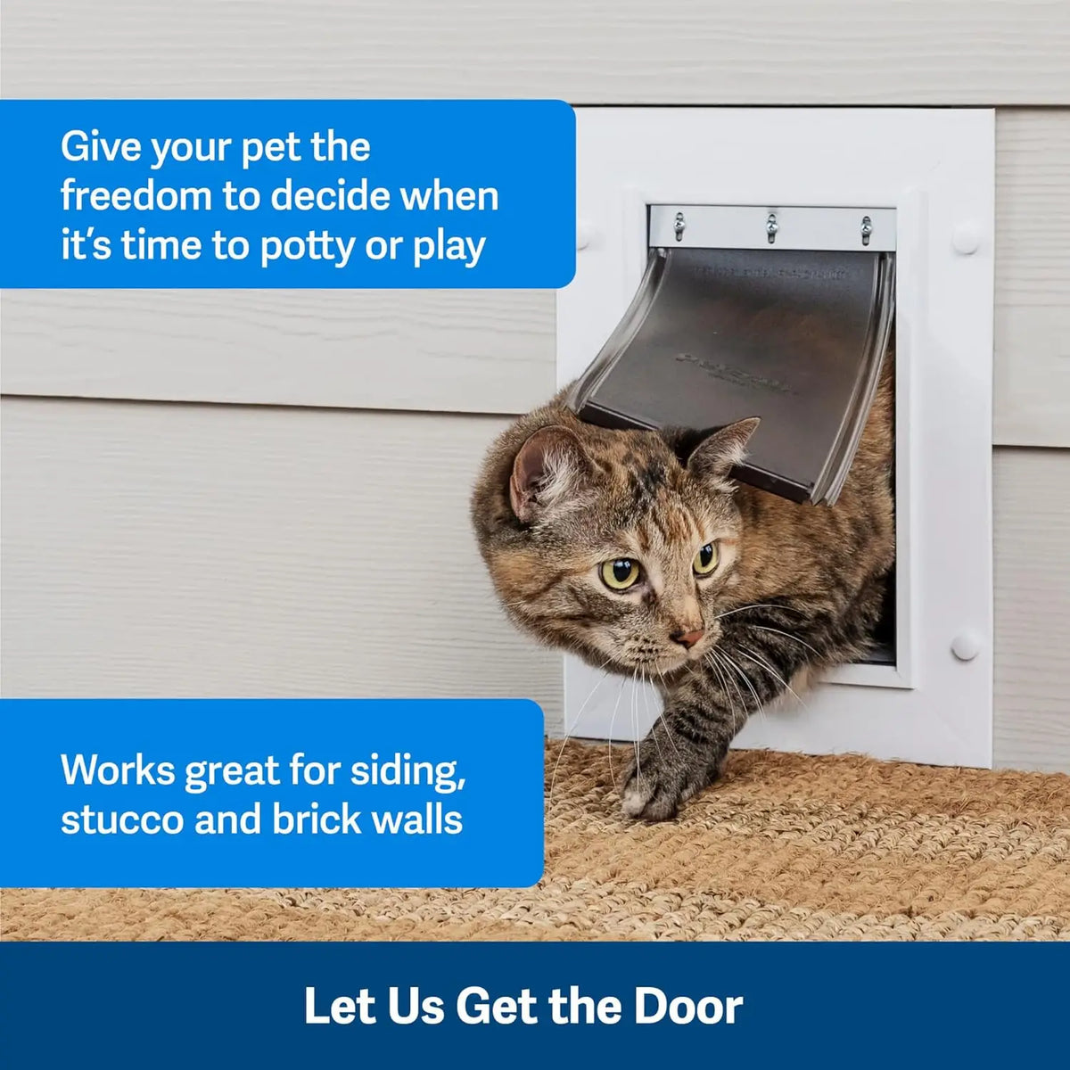 Wall Mounted Pet Door With Rust Free Telescoping Frame