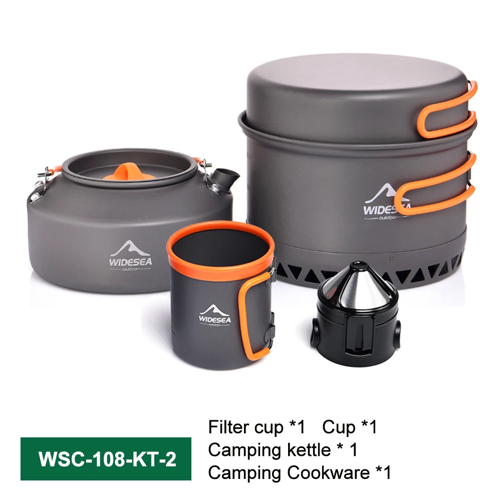 WideSea Outdoor Camping Cookware Set Portable Kitchen Pot Kit