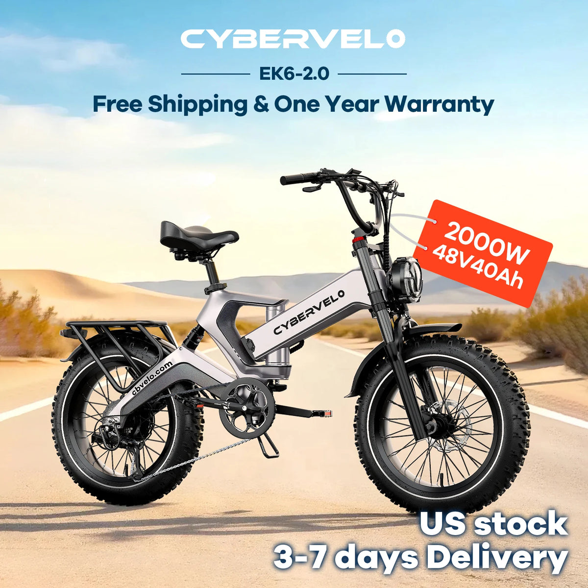 CBVELO Ek6 Fat Tire Electric Bike With 48V Lithium Battery
