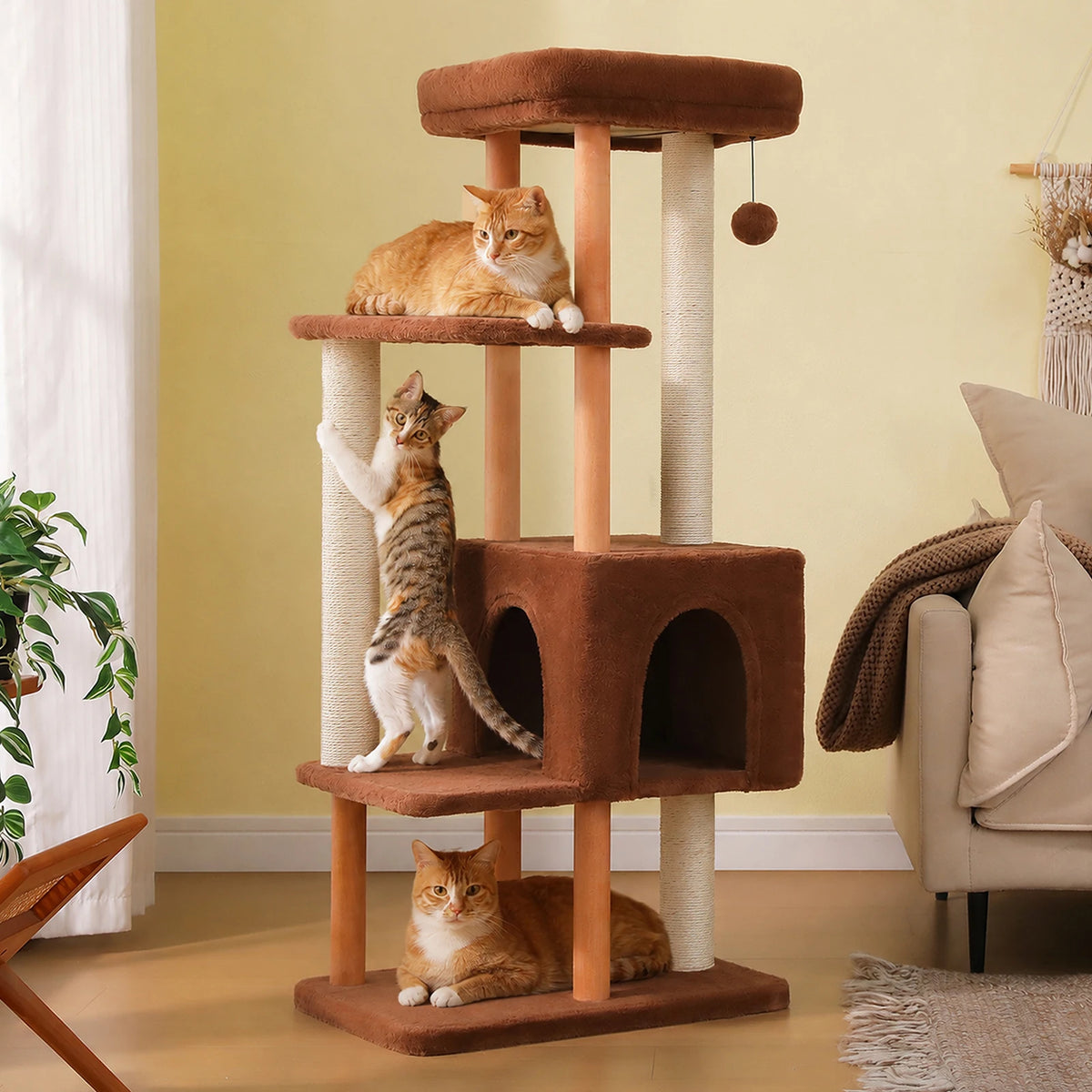 PAWZ Road Indoor Cat Tree With Sisal Scratching Posts