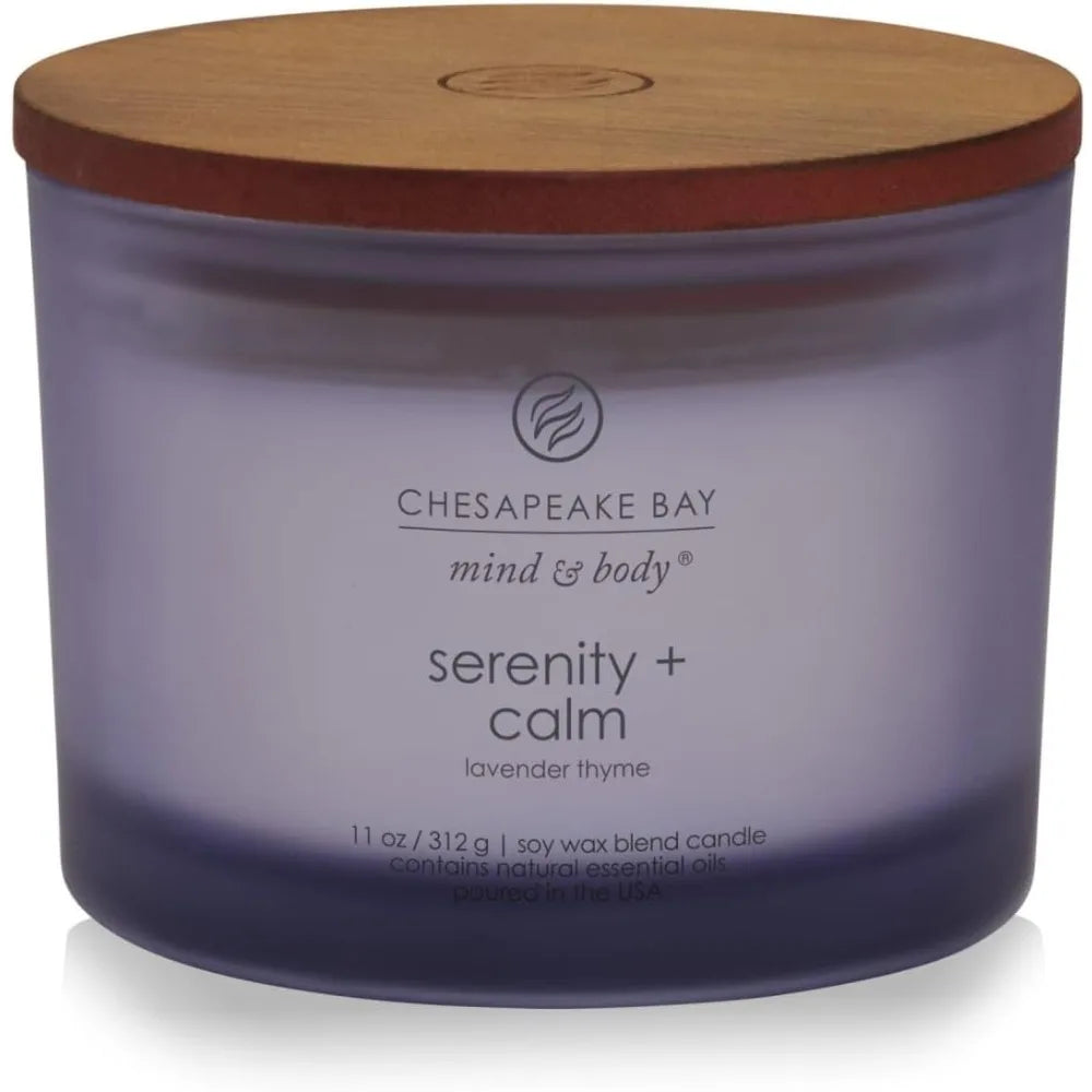Calming Lavender Thyme Scented Soy Wax Candle For Home Aromatherapy