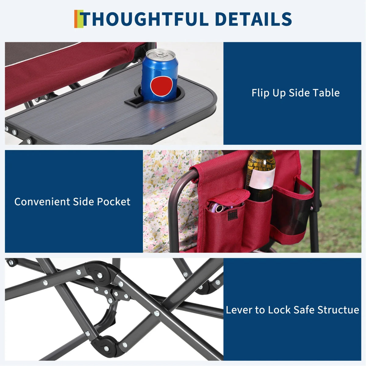 Himiss Heavy Duty Portable Folding Director Chair With Table