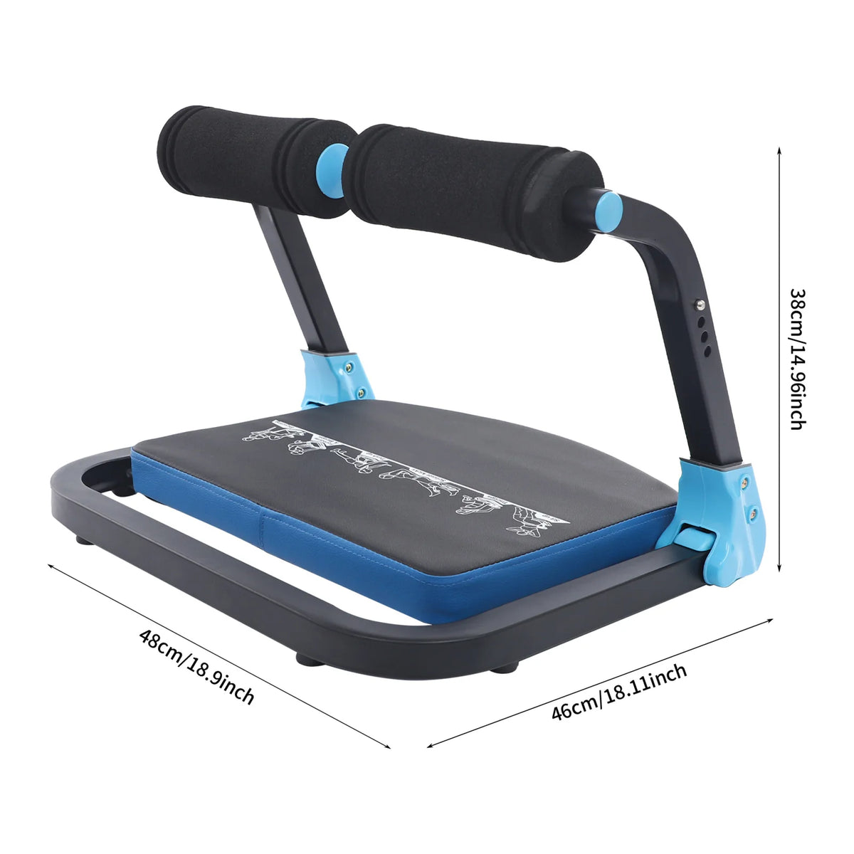 Foldable Abdominal Trainer With Adjustable Resistance And Steel Frame