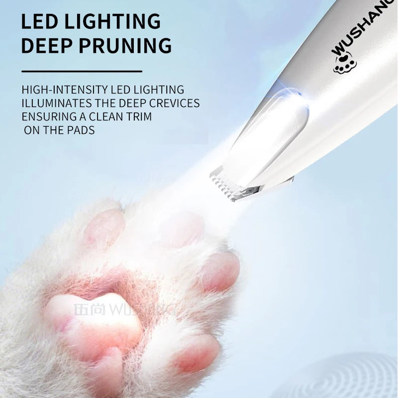 Waterproof Low Noise Pet Dog Hair Trimmer With Led Light