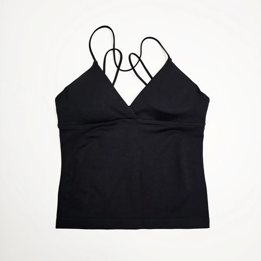 NCLAGEN Seamless Twist Front Longline Workout Tank Top