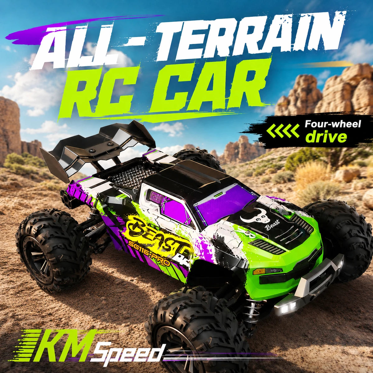 ZNLYRION RC Buggy Four Wheel Drive Off Road Racing Truck