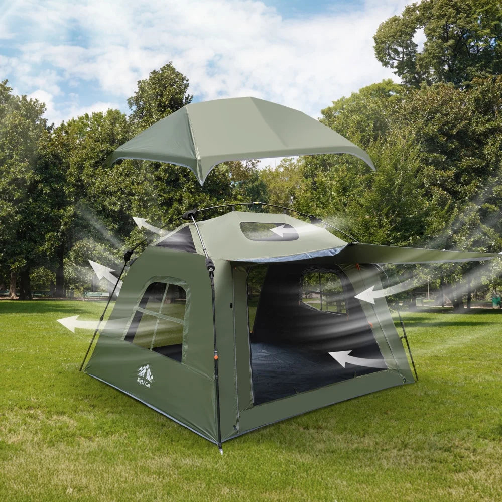 Night Cat 4 Person Blackout Pop Up Waterproof Camping Tent