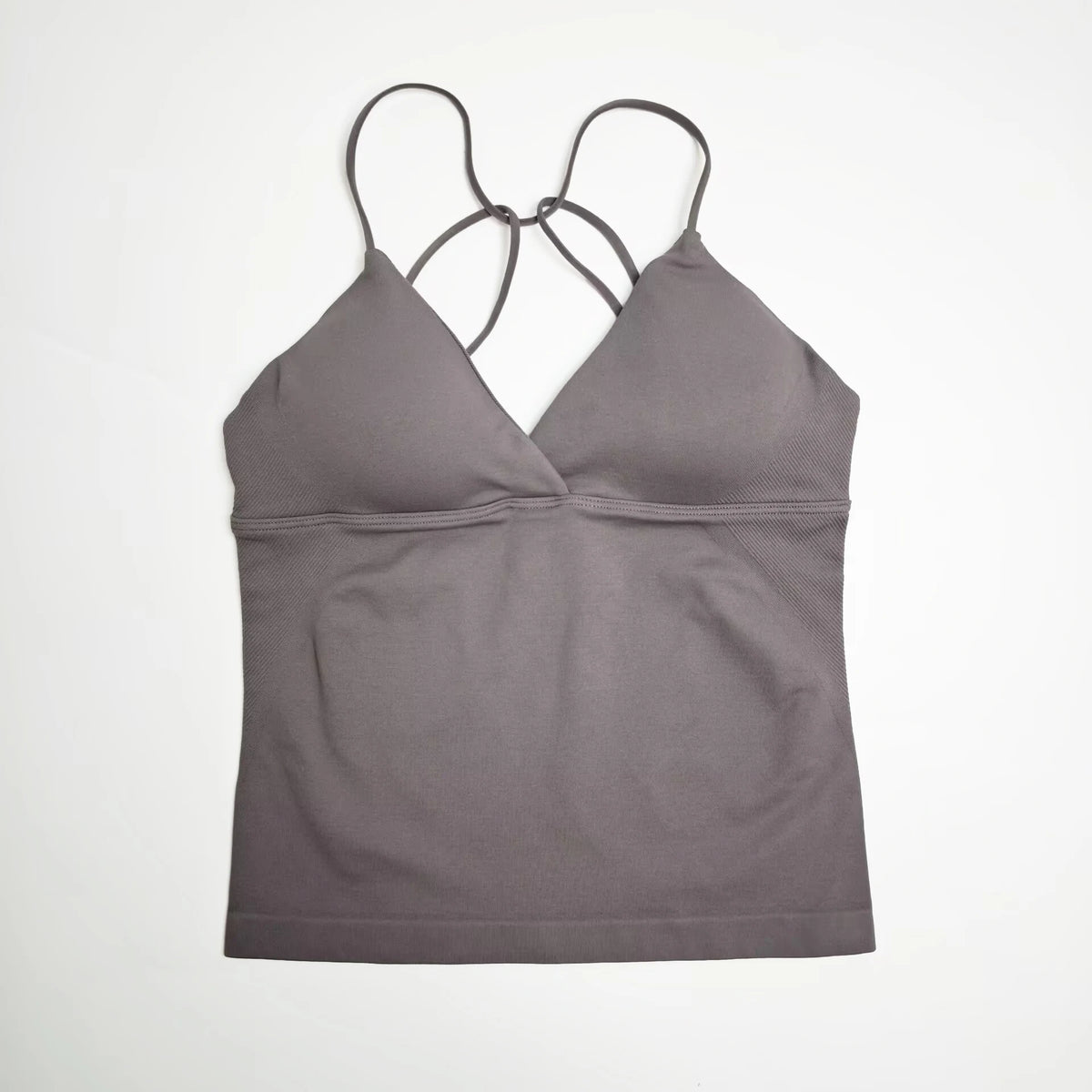 NCLAGEN Women Seamless Twist Front Longline Yoga Tank Top
