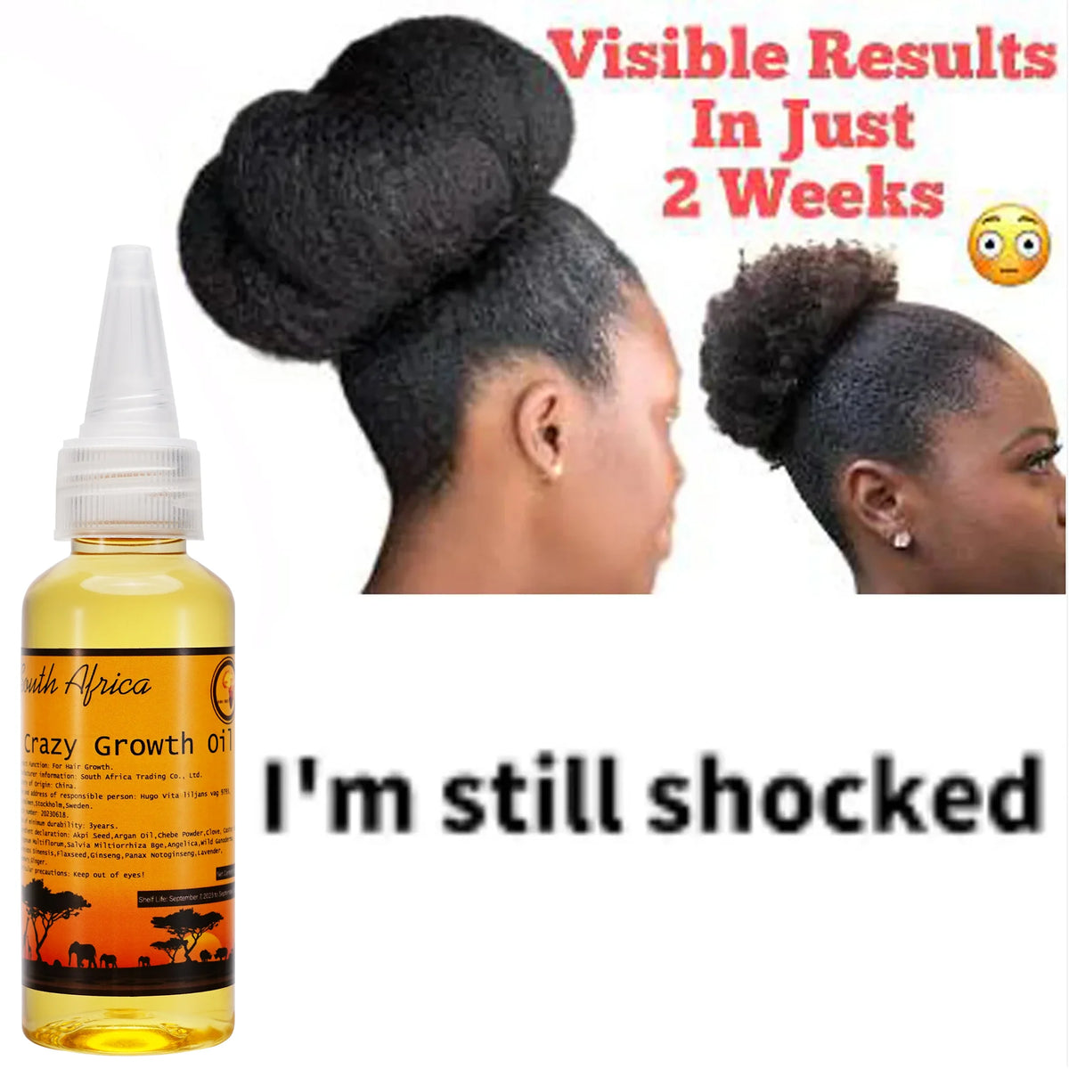 Layden African Hair Growth Oil Natural Botanicals Restore Damaged Hair