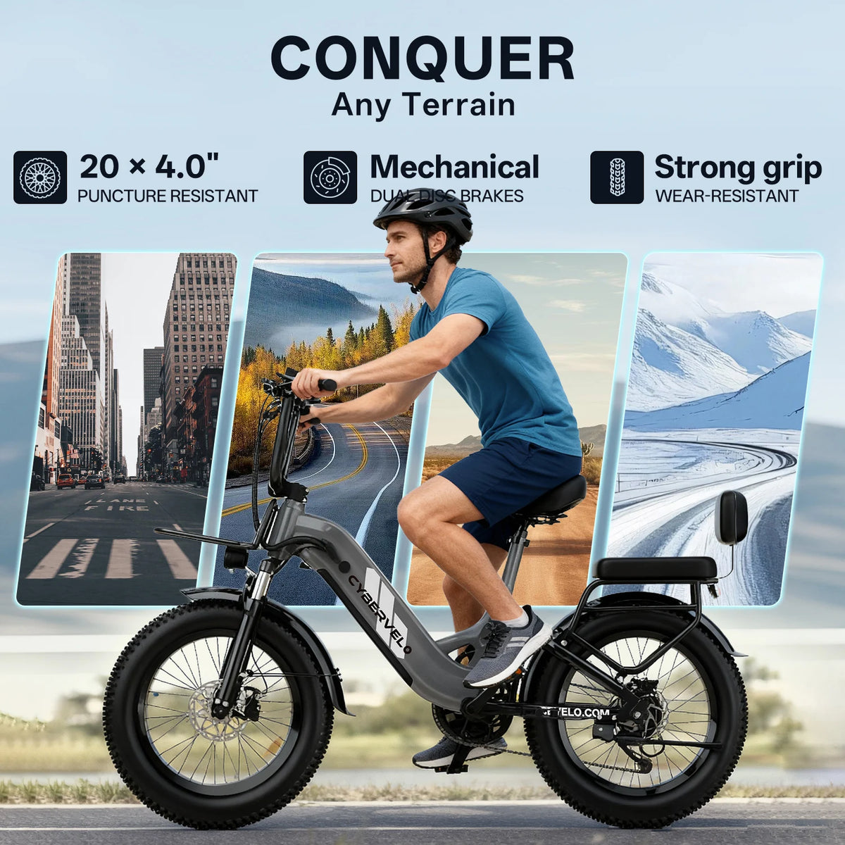 CyberVelo Adult Step Thru Electric Bike 1500W 20Ah Battery