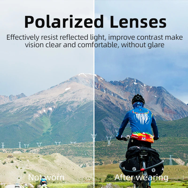 Rockbros Polarized Cycling Glasses Ultralight UV400 Sport Sunglasses