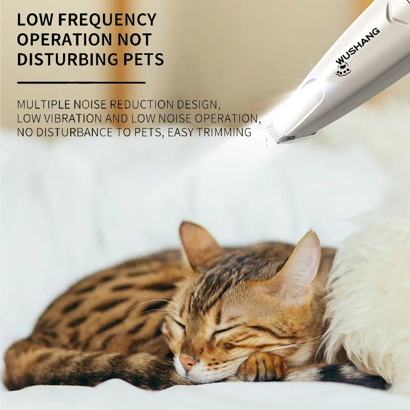 Waterproof Low Noise Pet Dog Hair Trimmer With Led Light