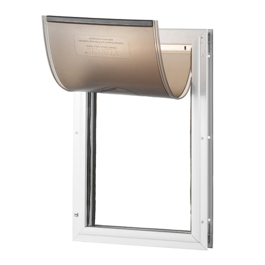 SucceBuy Weatherproof Aluminum Pet Door With Lock And Flap System