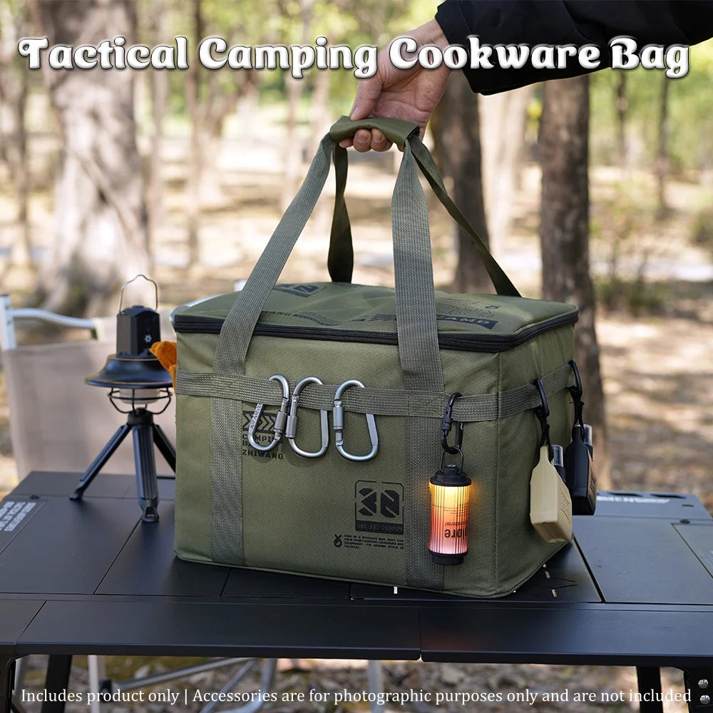 Heavy Duty Folding Camping Cookware Storage Bag Organizer