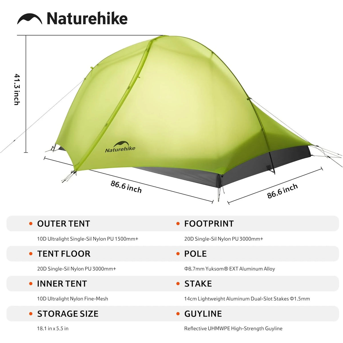 Naturehike Star Trail EXT Two Person Ultralight Hiking Tent