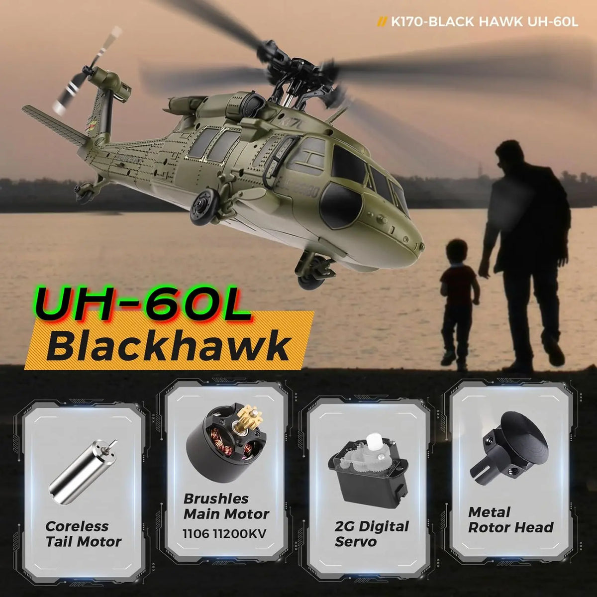 WLtoys K170 Brushless RC Helicopter With 6 Axis Gyroscope