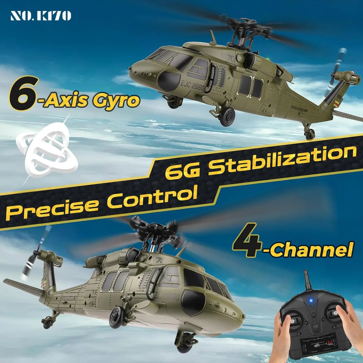 WLtoys K170 Brushless RC Helicopter With 6 Axis Gyroscope