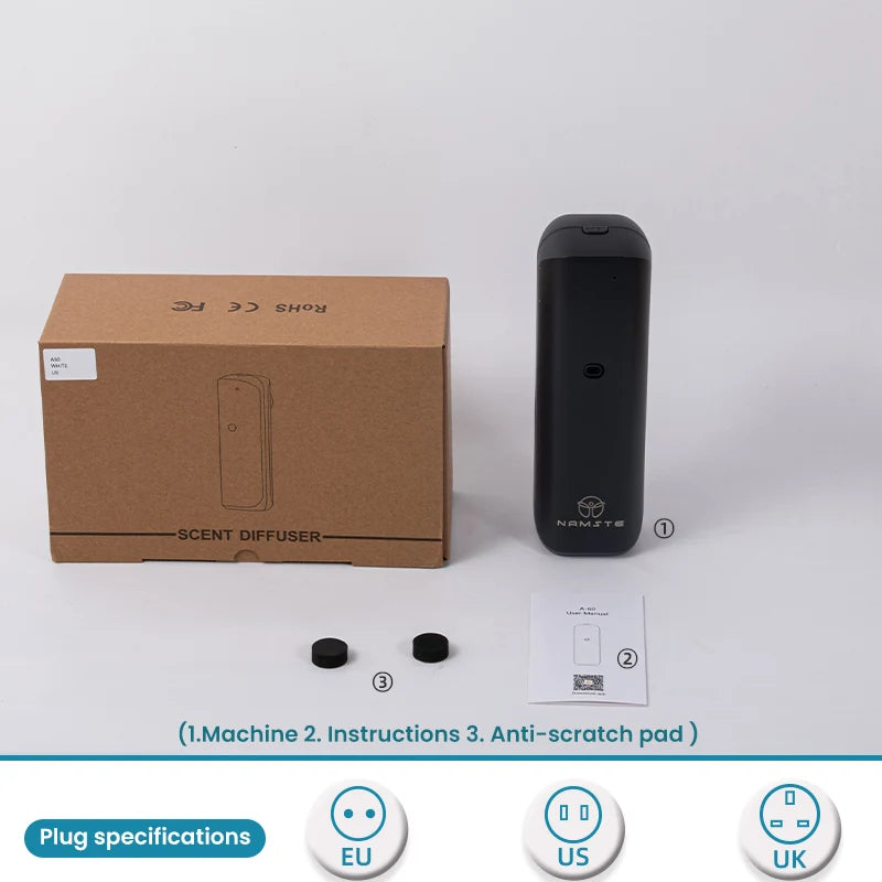NAMSTE Portable Waterless Oil Diffuser Bluetooth Control Scent Air Machine Fragrance Scent Diffuser Plug-in Wall for Home Office
