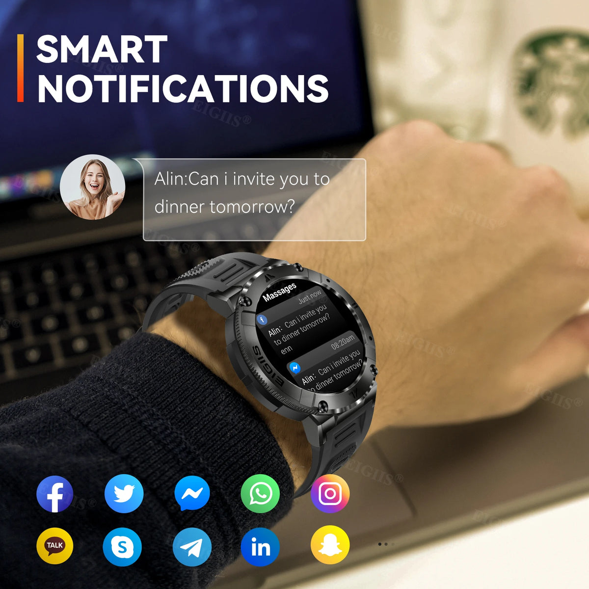 LaNikar Smart Watch With Bluetooth Calling And Blood Pressure Monitor