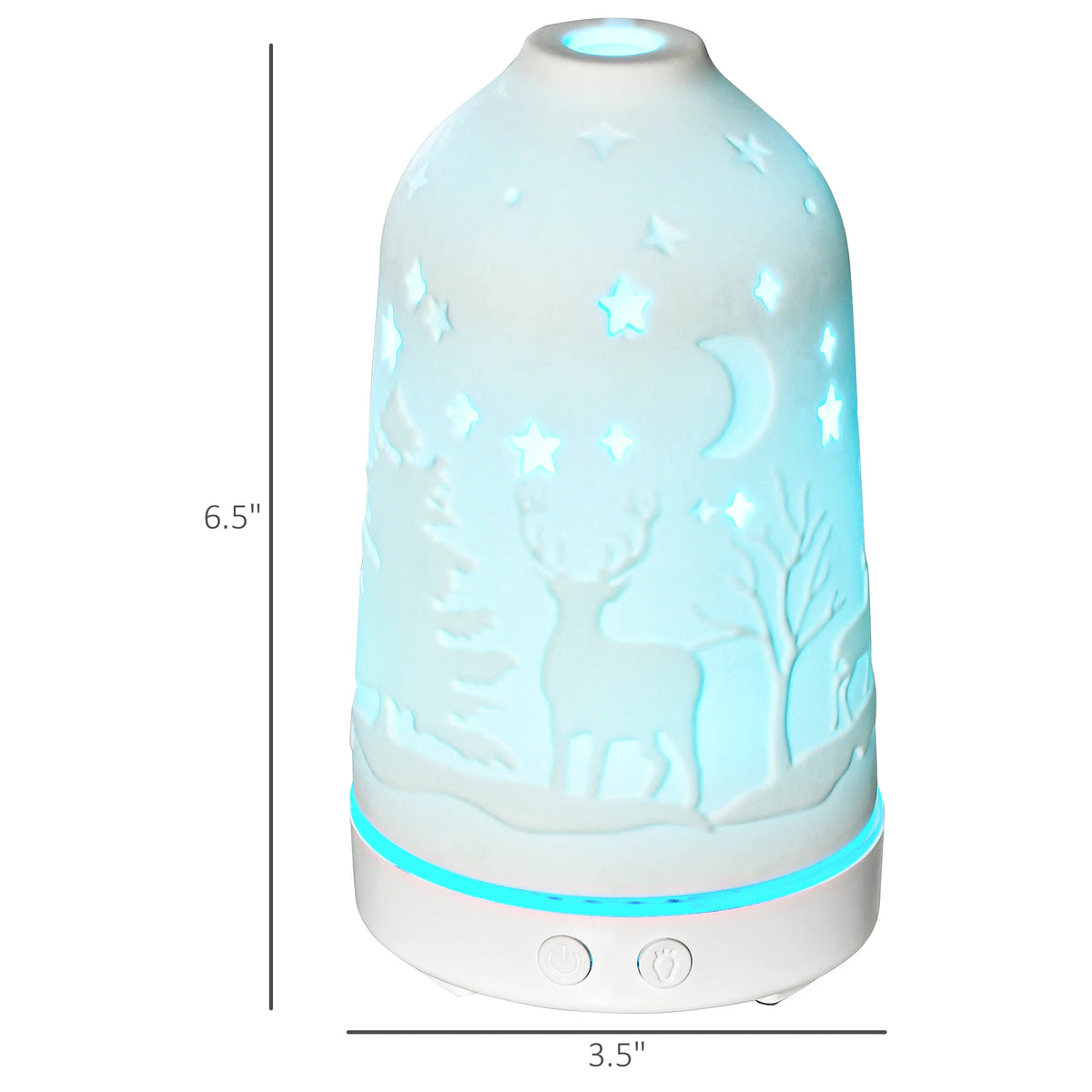 Ultrasonic Aromatherapy Diffuser With Ceramic Cover And Led Lights