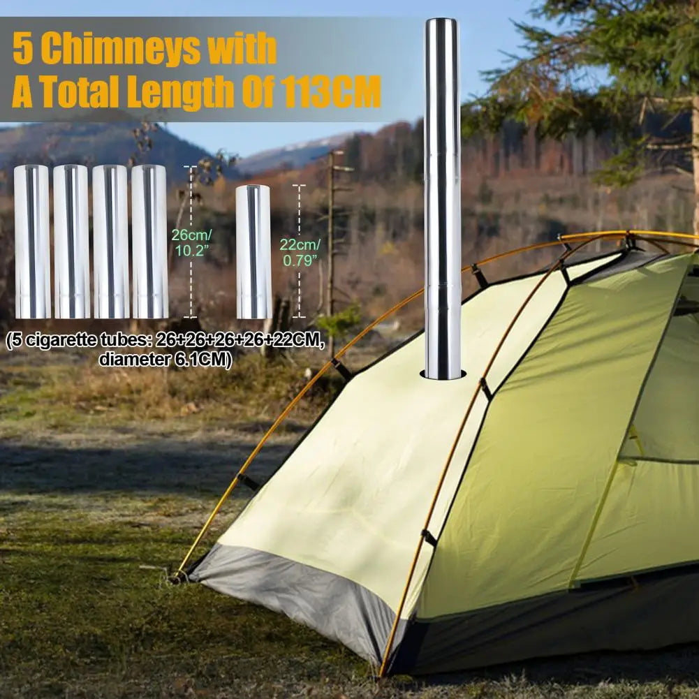 Stainless Steel Wood Burning Camping Stove For Outdoor Heating