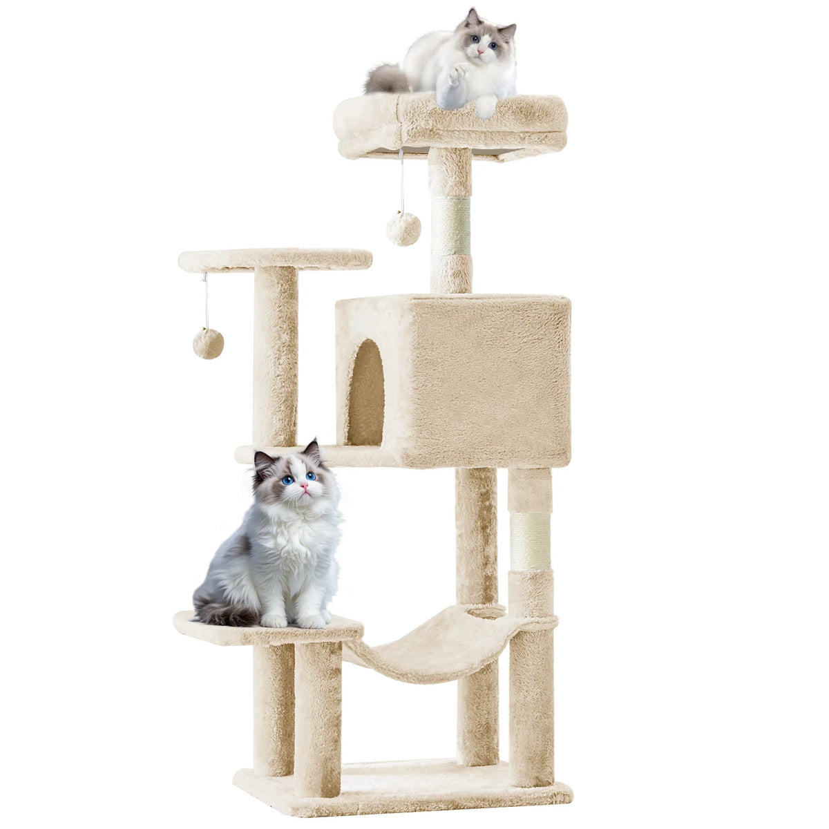 MCQ Premium Tiered Cat Tree Featuring Natural Sisal Scratching Posts